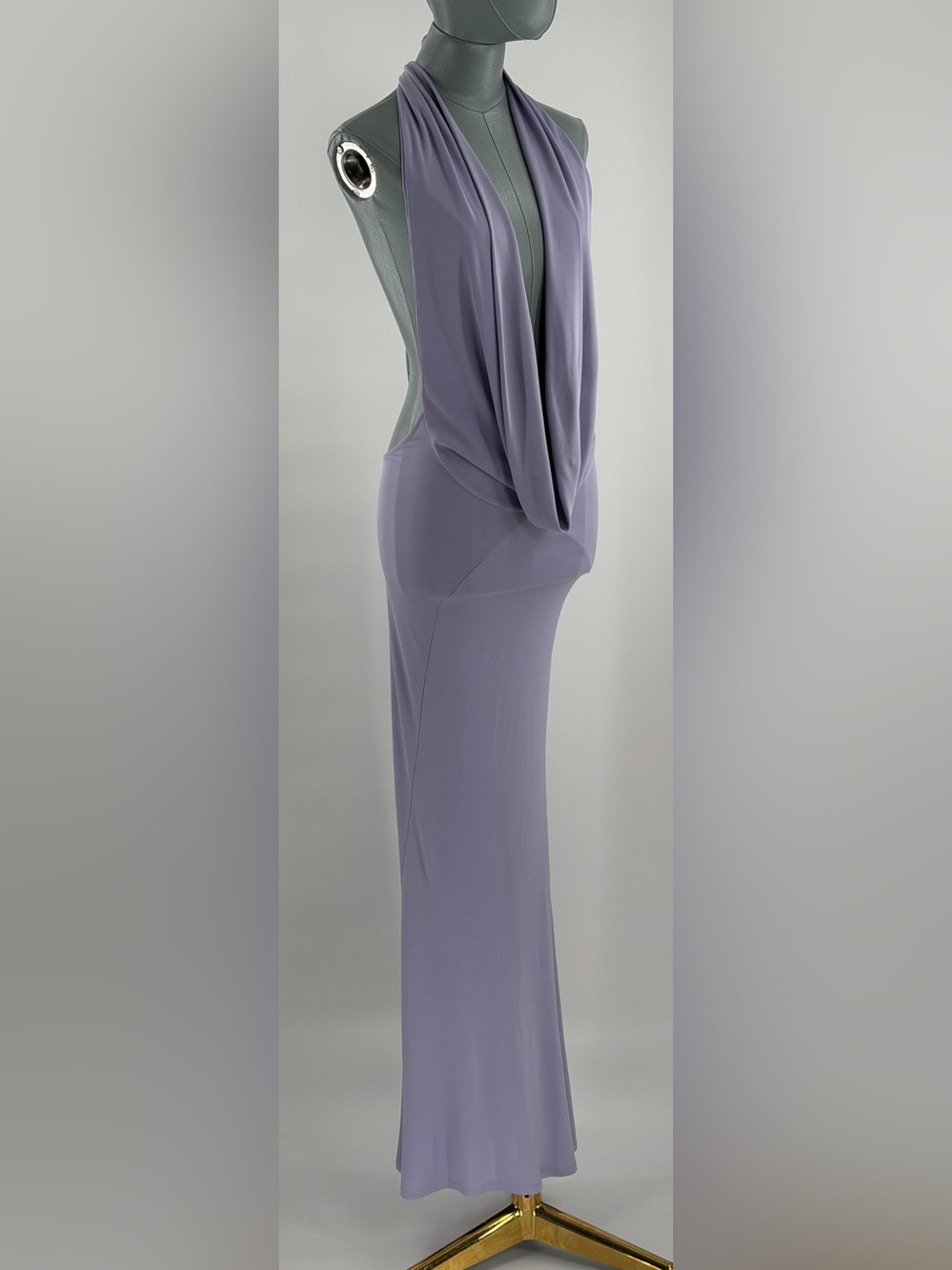 🆕 RAT & BOA 🧿 NWOT Aris Maxi Cowl Halter Neck Midi Dress, Lilac Sz XS *NOTAGS* - Picture 13 of 17